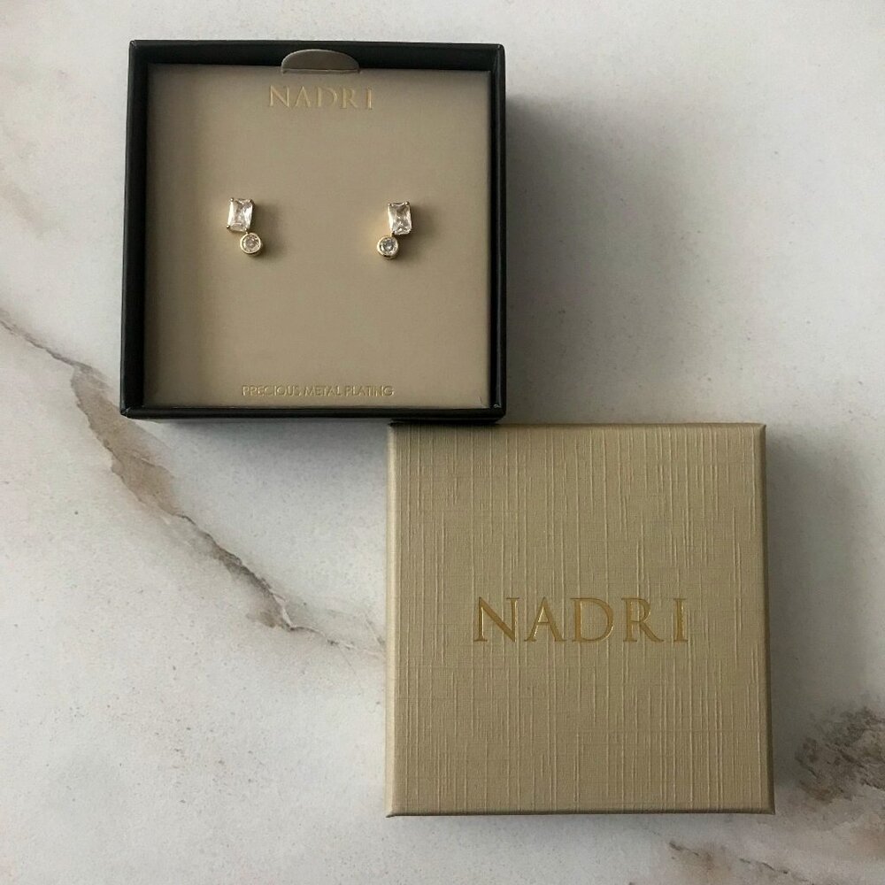 NWT | Nadri | Cubic Zirconia Stud Earrings |  Dainty Classic Modern